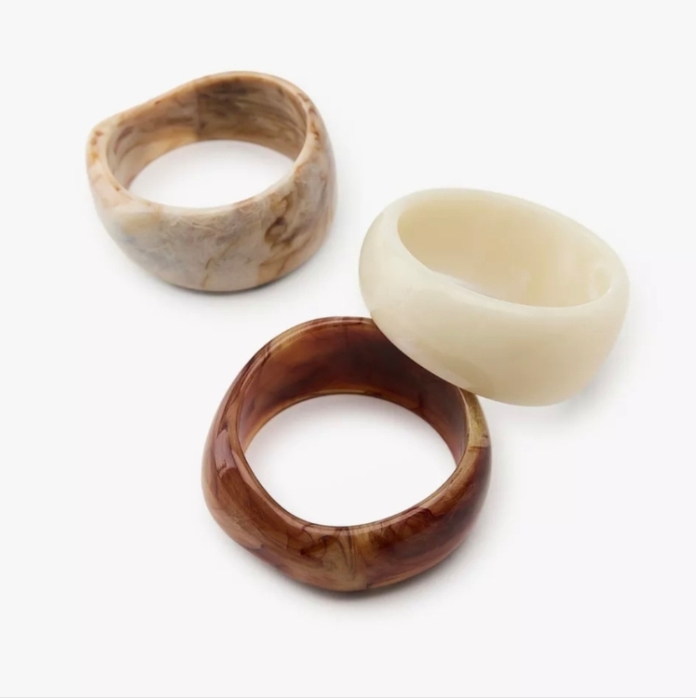 NEW - Set of Three Chunky Resin Bangles - Picture 2 of 4